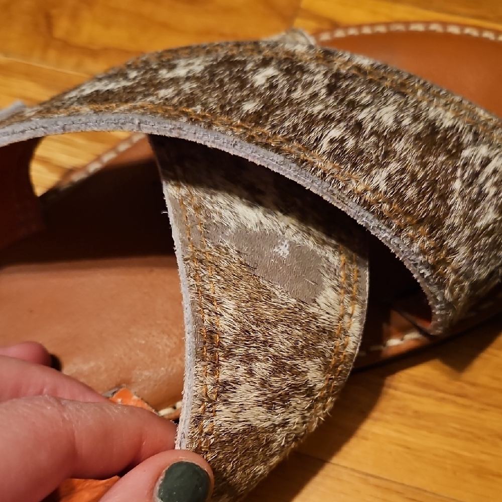 Cowhide Leather Sandles Approx Size 11 - Picture 13 of 14